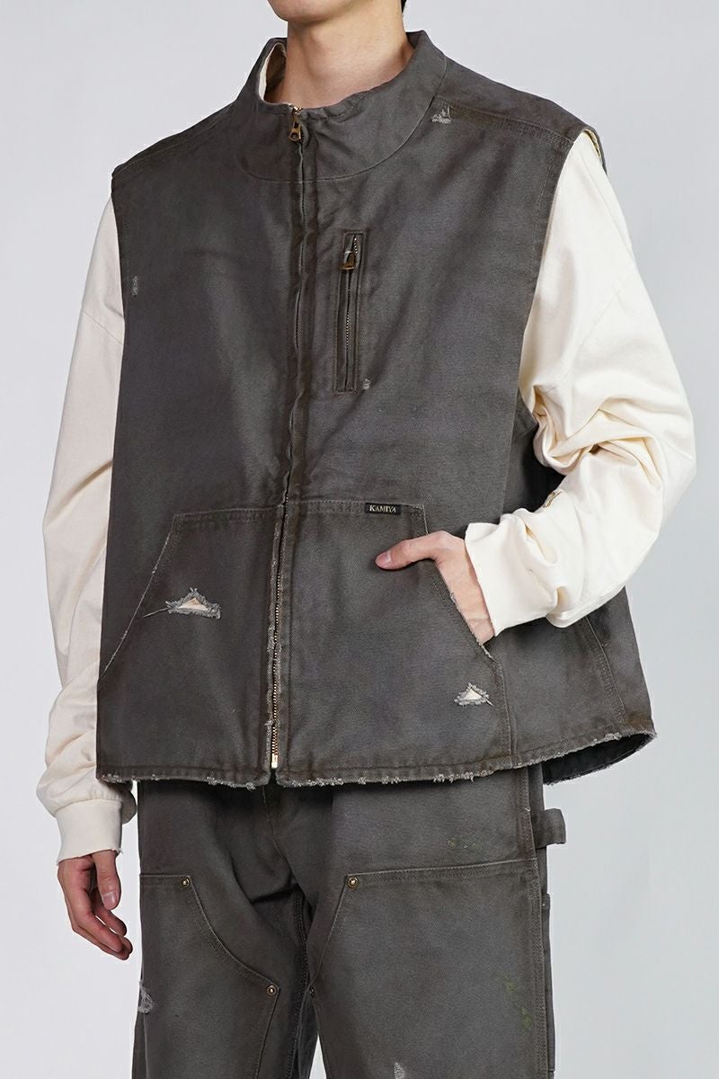 KAMIYA(カミヤ)BORO Duck Vest ボロダックベスト G13VT025 -1