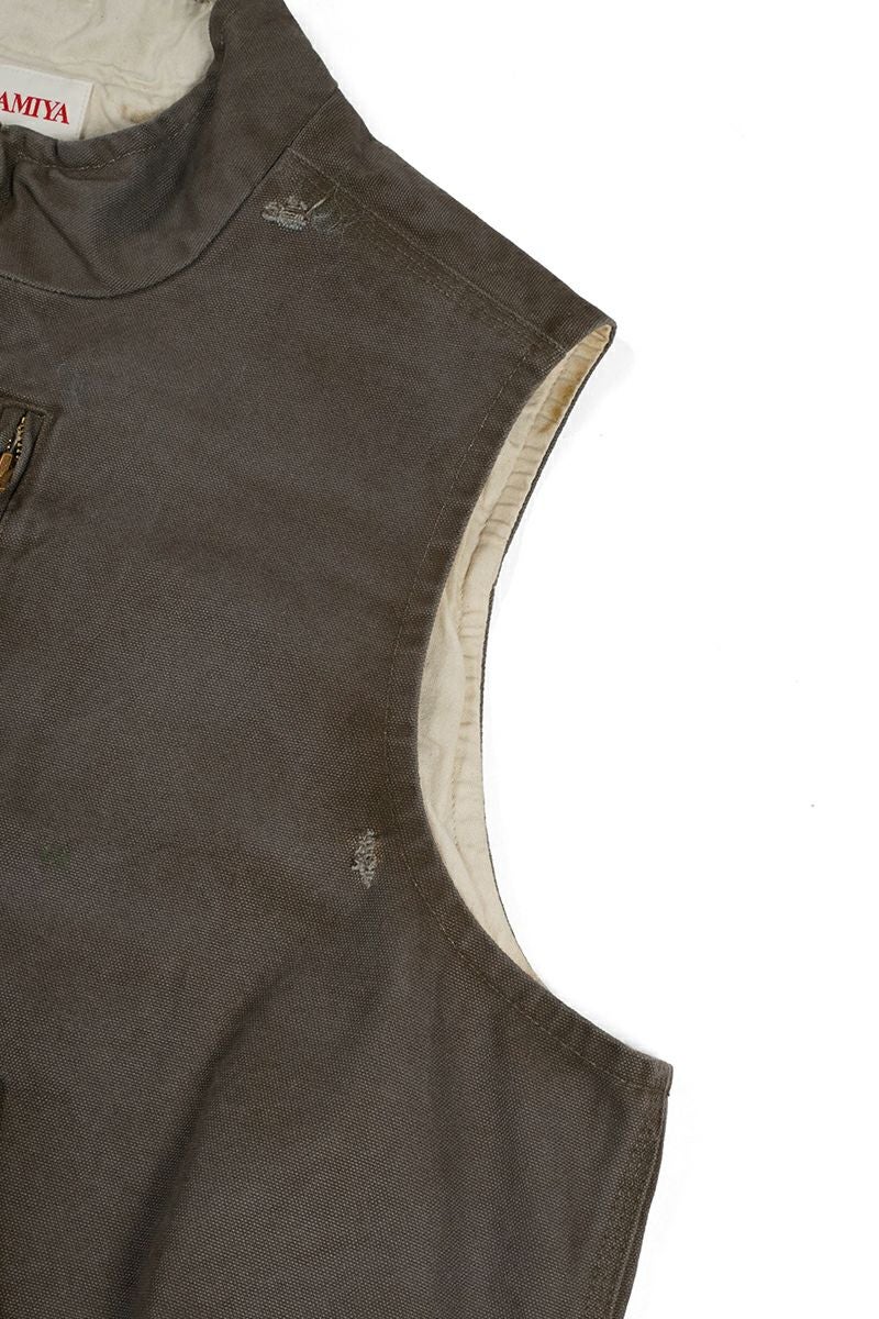 KAMIYA ブラウン ベストカミヤ KAMIYA BORO Duck Vest KAMIYA - ボロダックベスト - BORO Duck Vest GREY | ADDICT WEB SHOP