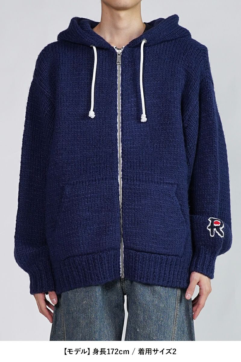 RICE NINE TEN(ライスナインテン)HAND KNITTED ZIP HOODIE 手編みジップフーディー HKN-ZH -10