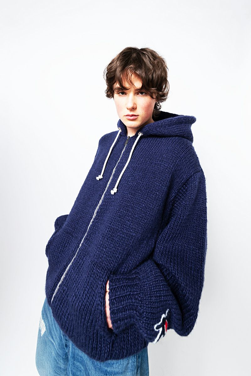 RICE NINE TEN(ライスナインテン)HAND KNITTED ZIP HOODIE 手編みジップフーディー HKN-ZH -20