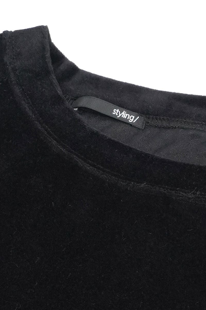styling(スタイリング)ベロアアシメトップス 16WCT244041 -3