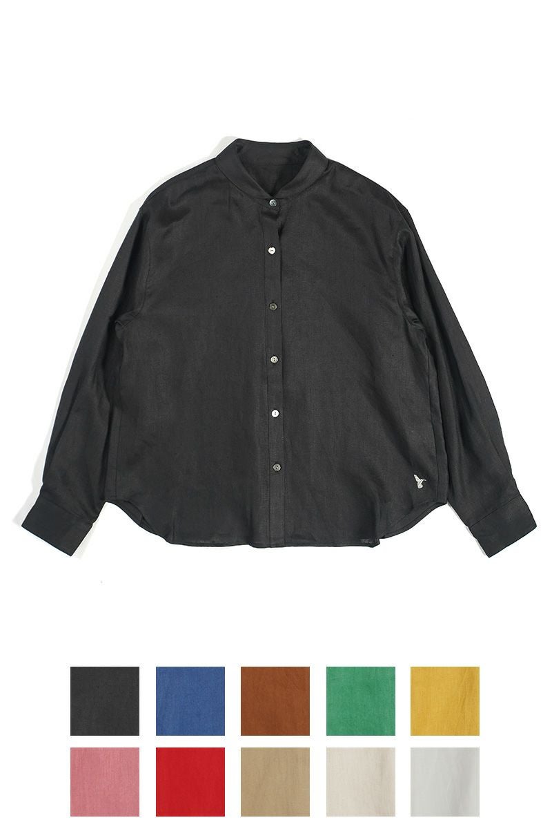 Hummingbird(ハミングバード)フレンチリネン 小丸衿ブラウス AIO0064