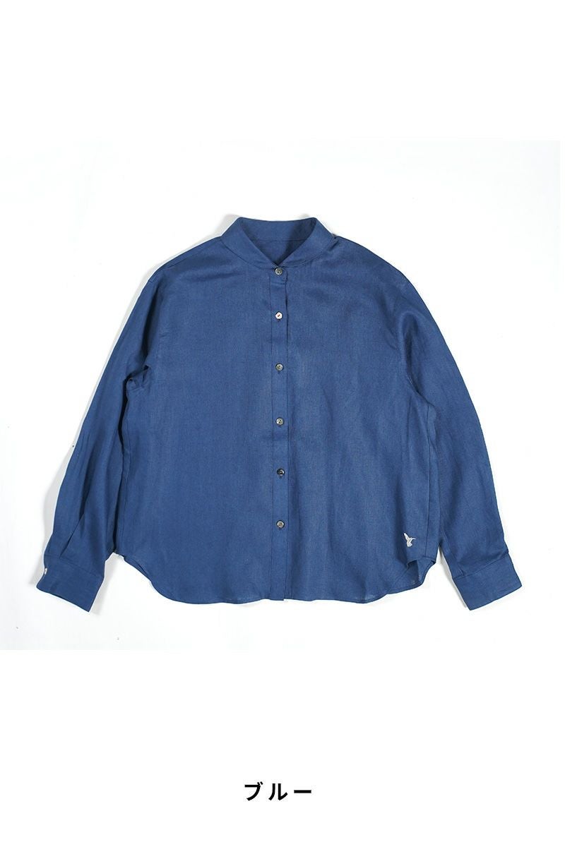 Hummingbird(ハミングバード)フレンチリネン 小丸衿ブラウス AIO0064 -8