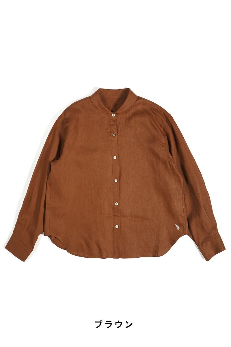 Hummingbird(ハミングバード)フレンチリネン 小丸衿ブラウス AIO0064 -9