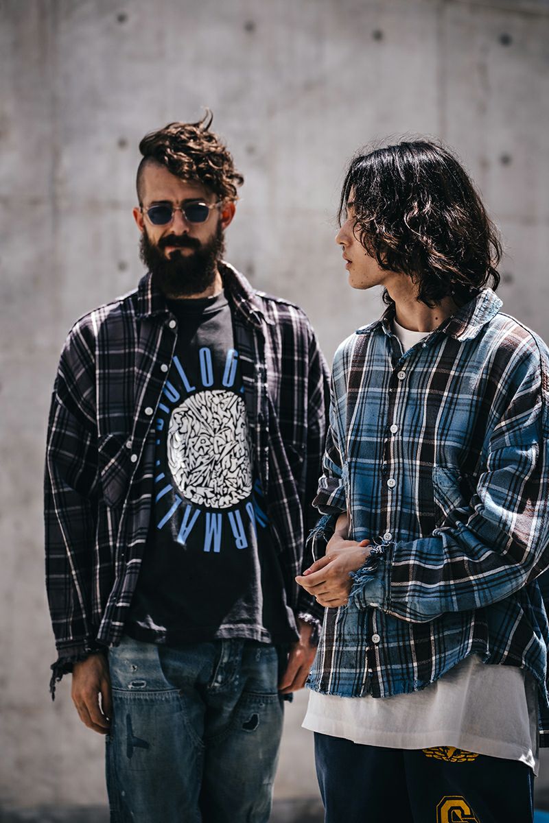 SAINT Mxxxxxx(セントマイケル)SM-YS1-0000-023 / FRANNEL SHIRT / BLACK+GRAY フランネルシャツ -3