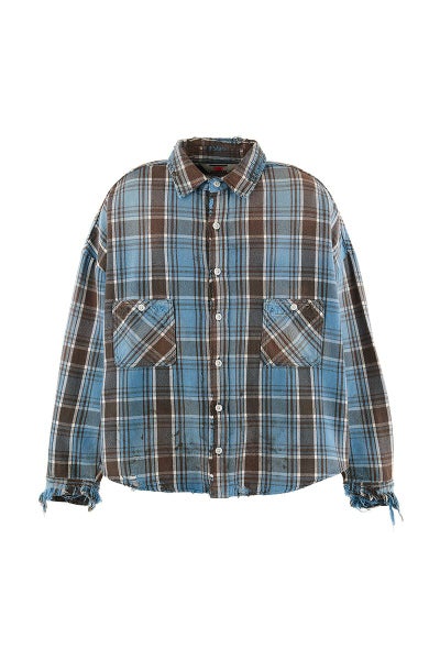 SAINT Mxxxxxx(セントマイケル)SM-YS1-0000-024 / FRANNEL SHIRT / BLUE+GRAY フランネルシャツ