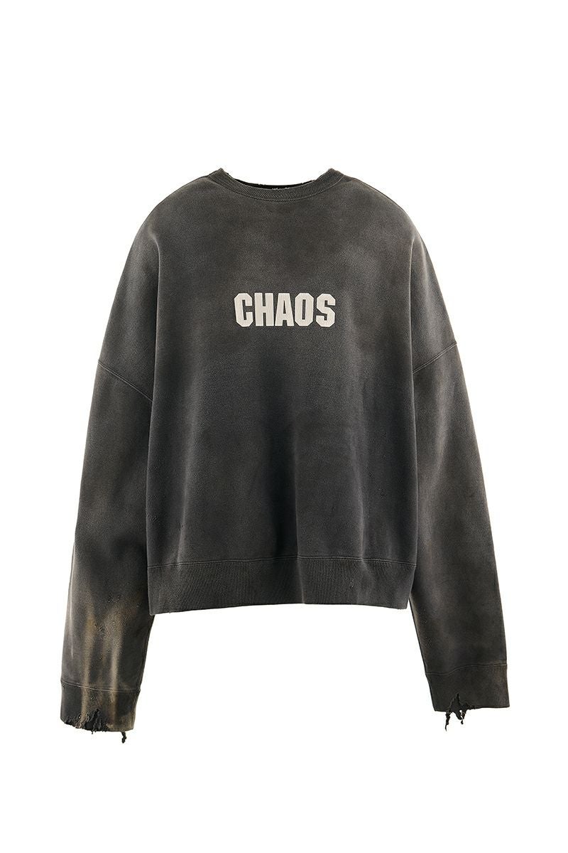 SAINT Mxxxxxx(セントマイケル)SM-YS1-0000-034 / CREW SWT / CHAOS / CHARKOAL クルーネックスウェット -1