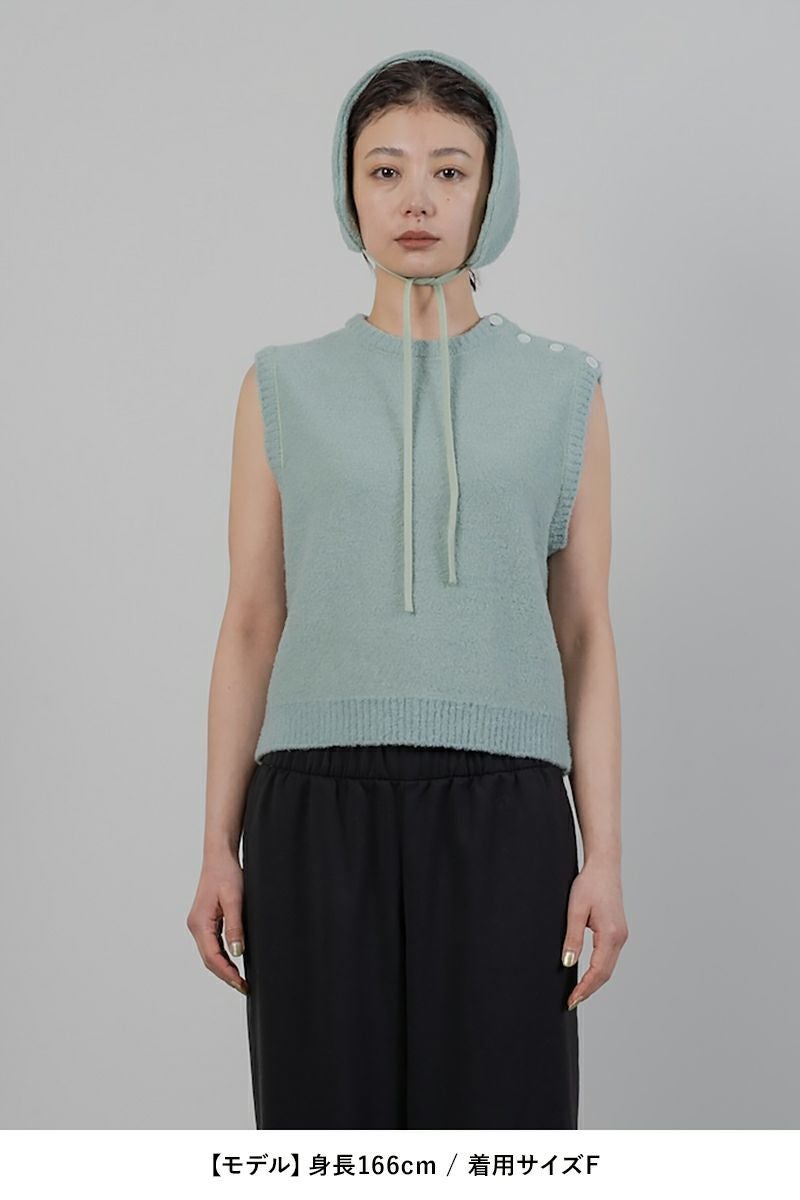 TAN(タン)BOUCLE KNITTED VEST&EARMUFFS ブークルニットベスト＆イヤーマフ TAN24FW-7 -13