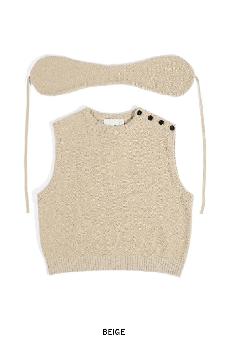TAN(タン)BOUCLE KNITTED VEST&EARMUFFS ブークルニットベスト＆イヤーマフ TAN24FW-7 -26