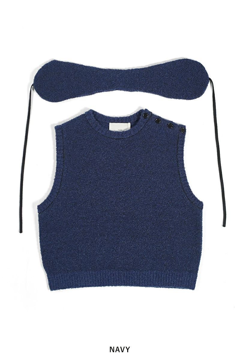 TAN(タン)BOUCLE KNITTED VEST&EARMUFFS ブークルニットベスト＆イヤーマフ TAN24FW-7 -28