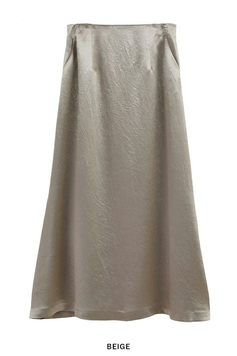 MANOF(マノフ)SATIN MAXI SKIRT サテンマキシスカート 87109-6072 -17
