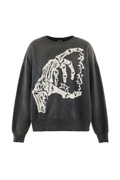 SAINT Mxxxxxx(セントマイケル)SM-YS1-0000-031 / CREW SWT / BONE SAINT / BLACK クルーネックスウェット