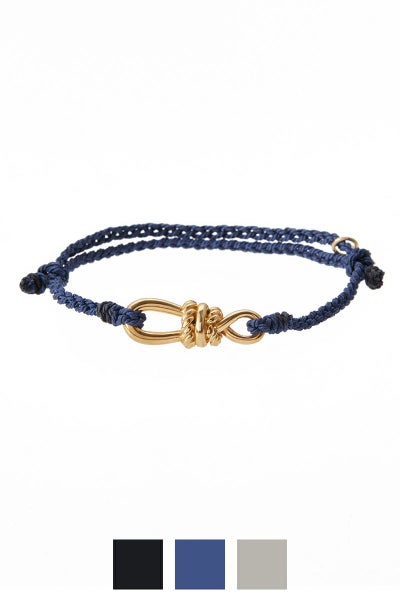 XOLO(ショロ)Twisted Rope Link Silk Code Bracelet -Gold- ツイストロープリンク シルクコード ブレスレット(ゴールド) XOCB002