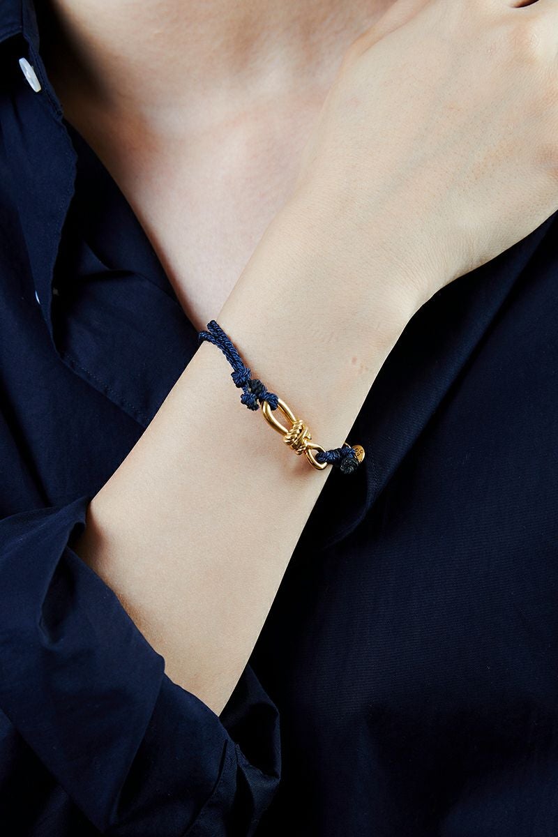XOLO(ショロ)Twisted Rope Link Silk Code Bracelet -Gold- ツイストロープリンク シルクコード ブレスレット(ゴールド) XOCB002 -4
