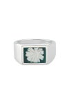XOLO(ショロ)Signet Ring with Forest Green Flower シグネットリングウィズフォレストグリーンフラワー XOR099