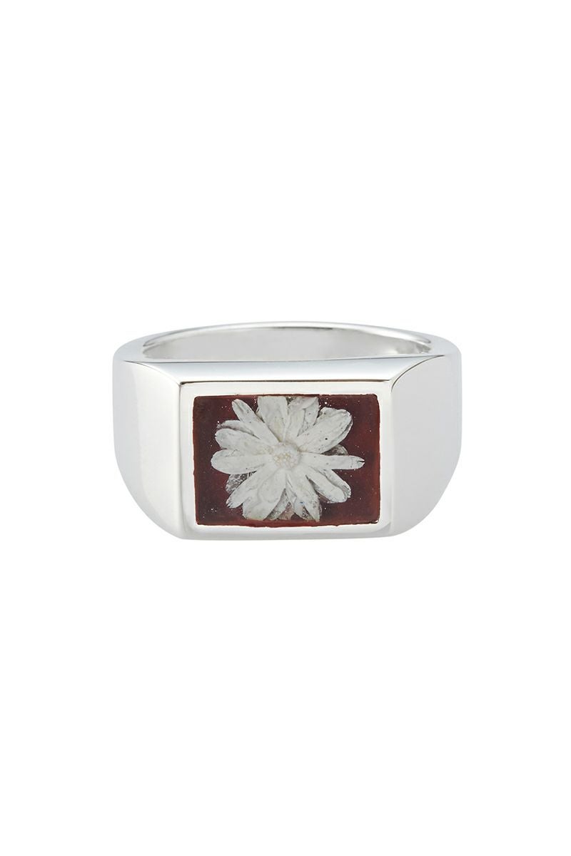 XOLO(ショロ) | XOLO(ショロ) Signet Ring with Bordeaux Flower