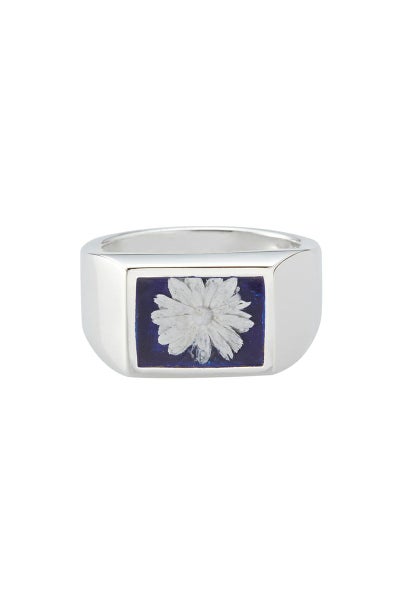 XOLO(ショロ)Signet Ring with Deep Blue Flower シグネットリングウィズディープブルーフラワー XOR101