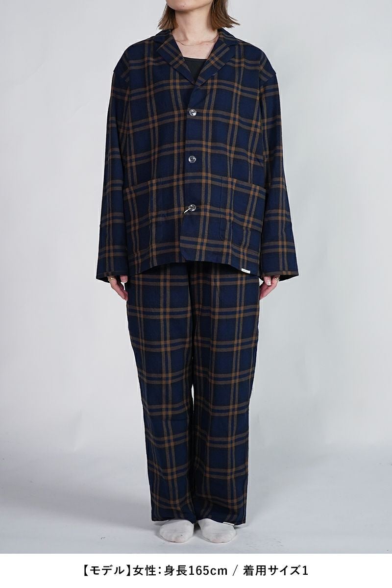 NOWHAW(ノウハウ)day pajama 綿シルクネップビエラチェック P-S568-H -15