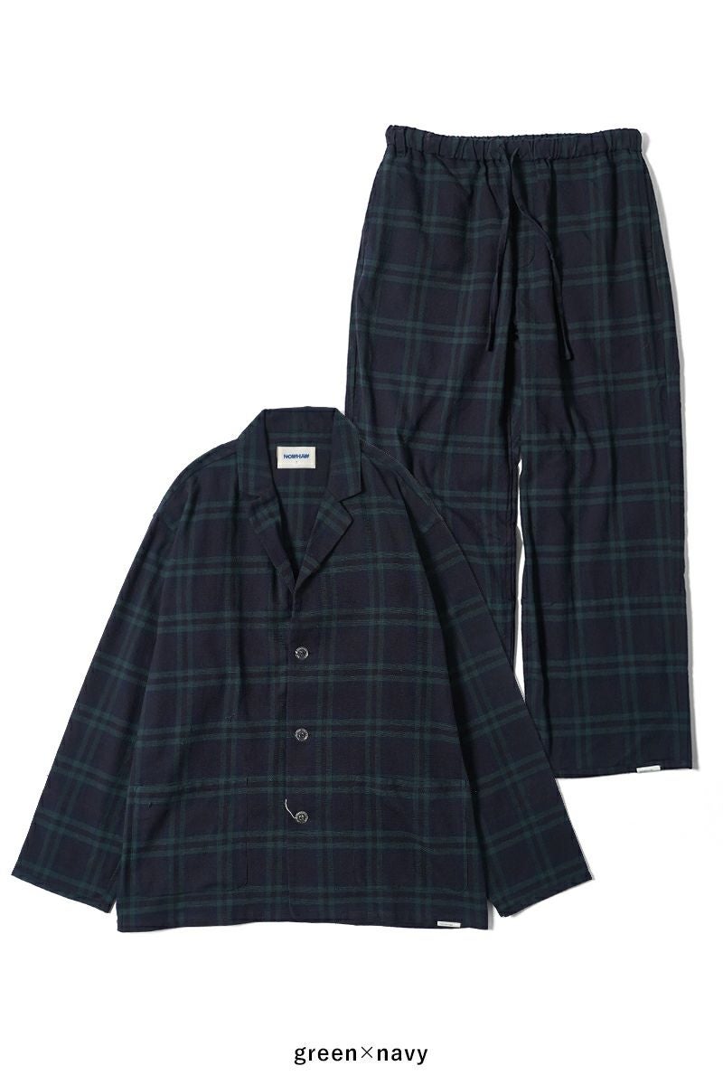 NOWHAW(ノウハウ)day pajama 綿シルクネップビエラチェック P-S568-H -32