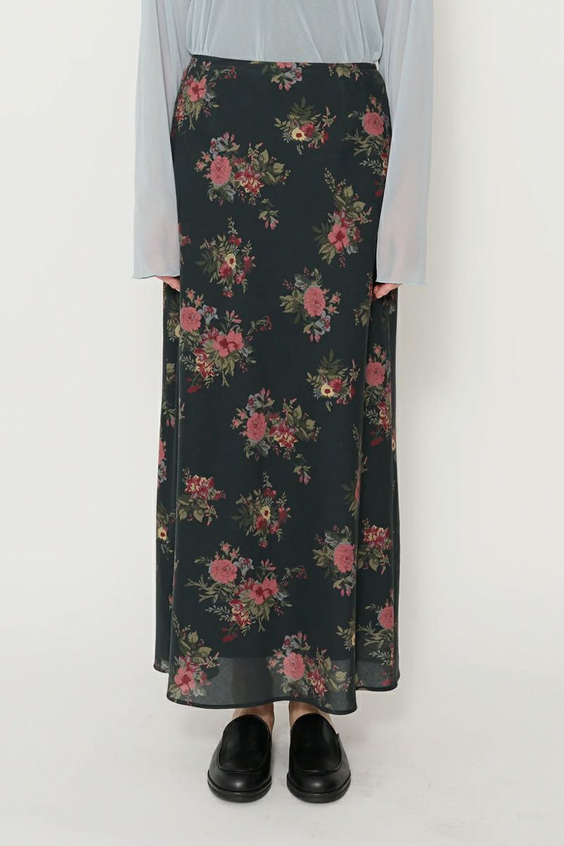 JANE SMITH(ジェーンスミス)FLOWER PRINT COTTON RAYON BIAS SKIRT フラワープリントコットンレーヨンバイアススカート 25SSK-#714L -4