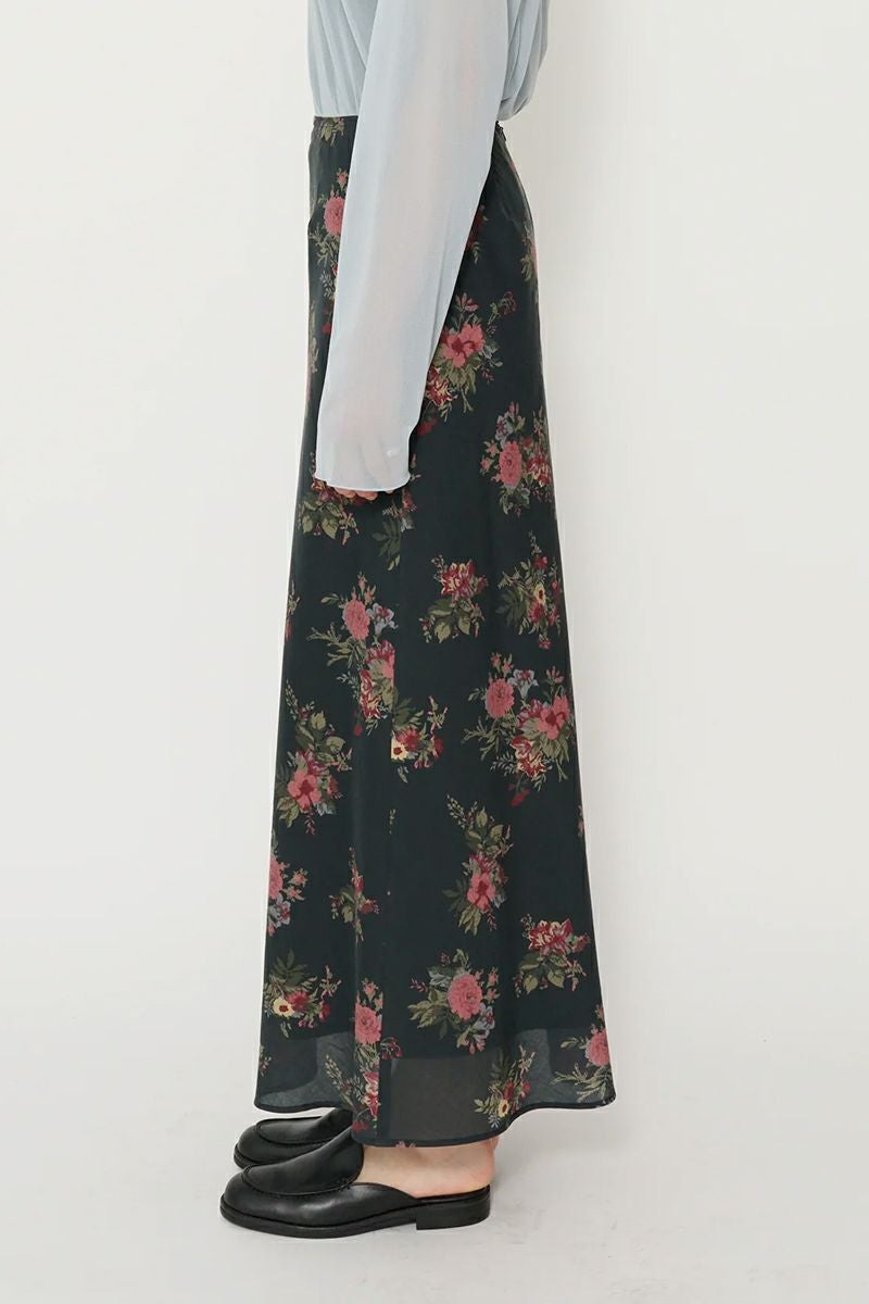 JANE SMITH(ジェーンスミス)FLOWER PRINT COTTON RAYON BIAS SKIRT フラワープリントコットンレーヨンバイアススカート 25SSK-#714L -5