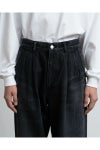 Graphpaper(グラフペーパー)Selvage Denim Two Tuck Tapered Pants -DARK FADE- セルビッチデニムツータックテーパードパンツ GU251-40187DB -1