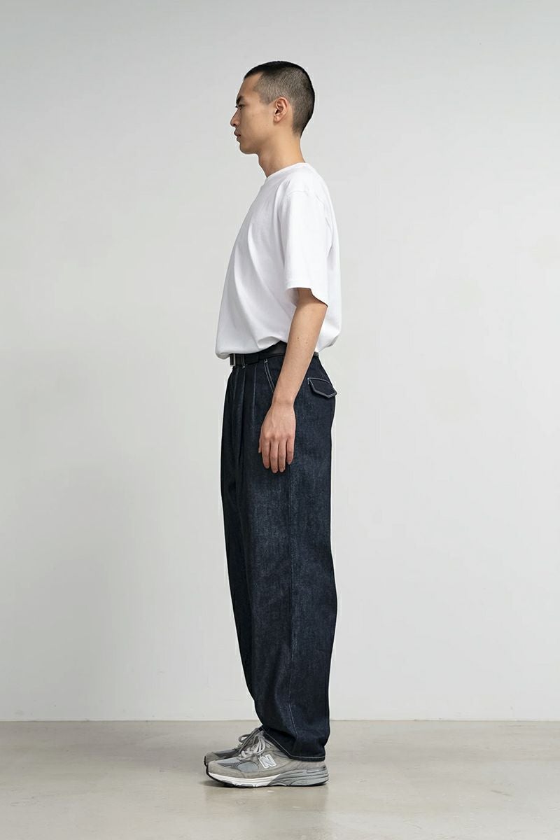 Graphpaper(グラフペーパー)Selvage Denim Two Tuck Tapered Pants -RIGID- セルビッチデニムツータックテーパードパンツ GU251-40187RB -2