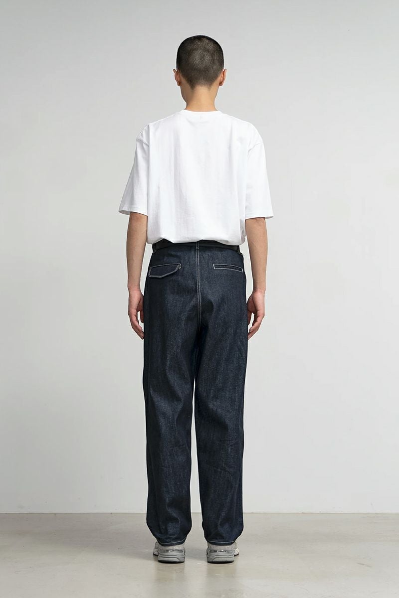 Graphpaper(グラフペーパー)Selvage Denim Two Tuck Tapered Pants -RIGID- セルビッチデニムツータックテーパードパンツ GU251-40187RB -3