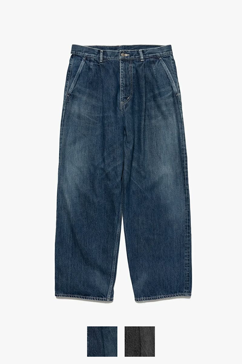 Graphpaper(グラフペーパー)Selvage Denim Two Tuck Pants -DARK FADE- セルビッチデニムツータックパンツ GU251-40188DB