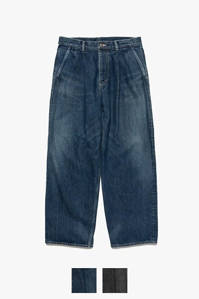 Graphpaper(グラフペーパー)Selvage Denim Two Tuck Pants -DARK FADE- セルビッチデニムツータックパンツ GU251-40188DB