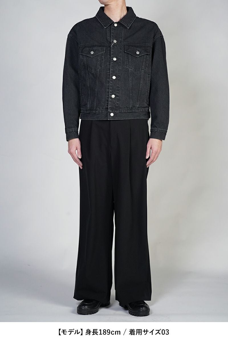 SOFTHYPHEN(ソフトハイフン)TAFFETA TUCKED EXTRA WIDE TROUSERS タフタタックエクストラワイドトラウザース MGMFP251353 -5