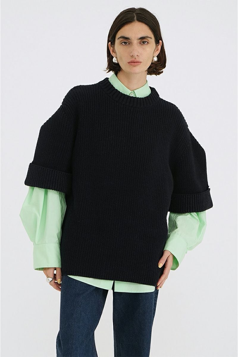 CLANE(クラネ) | CLANE(クラネ)OVER HALF SLEEVE KNIT TOPS オーバー