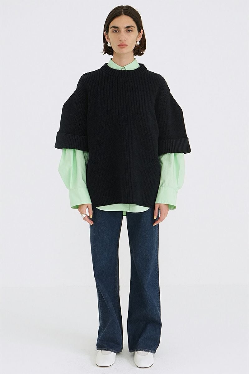 CLANE(クラネ) | CLANE(クラネ)OVER HALF SLEEVE KNIT TOPS オーバー