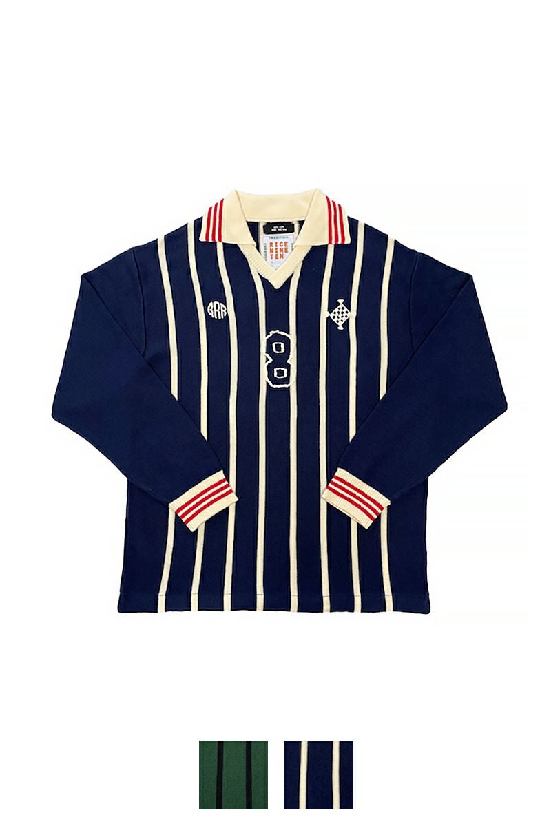 RICE NINE TEN ニット ロングスリーブ サッカー ジャージー ２ RICE NINE TEN＞ ニット ロングスリーブ サッカー ジャージー