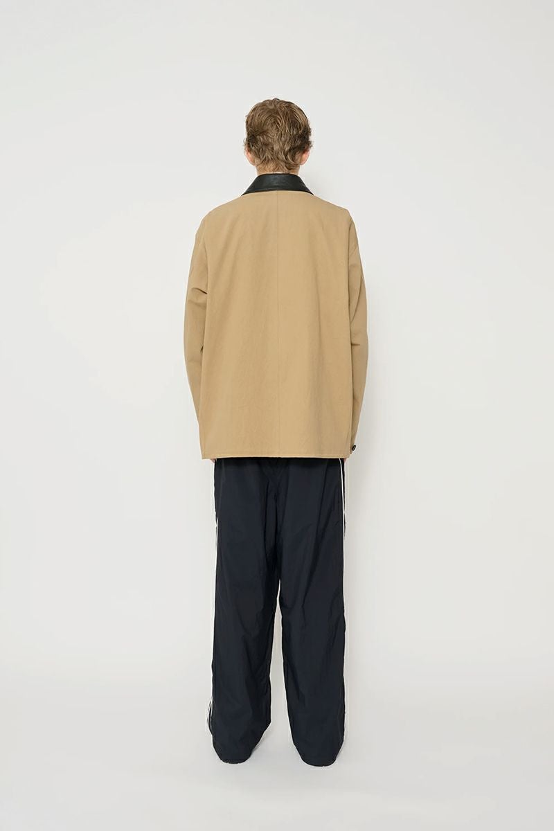 JANE SMITH(ジェーンスミス)LEATHER COLLAR COTTON CHINO CLOTH COVERALL レザーカラーコットンチノクロスカバーオール 25SJK-#605S -3