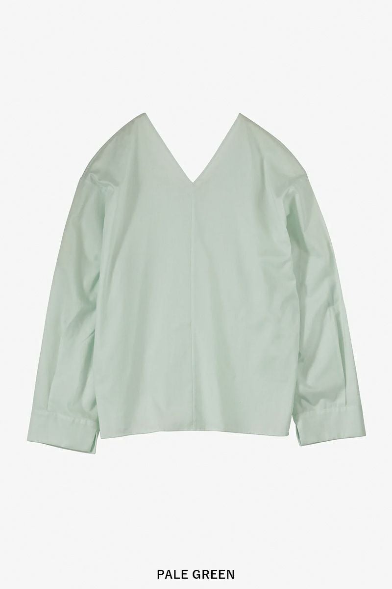 Graphpaper(グラフペーパー)Silicon Lawn V-Neck Blouse シリコンローンVネックブラウス GL251-60295 -4