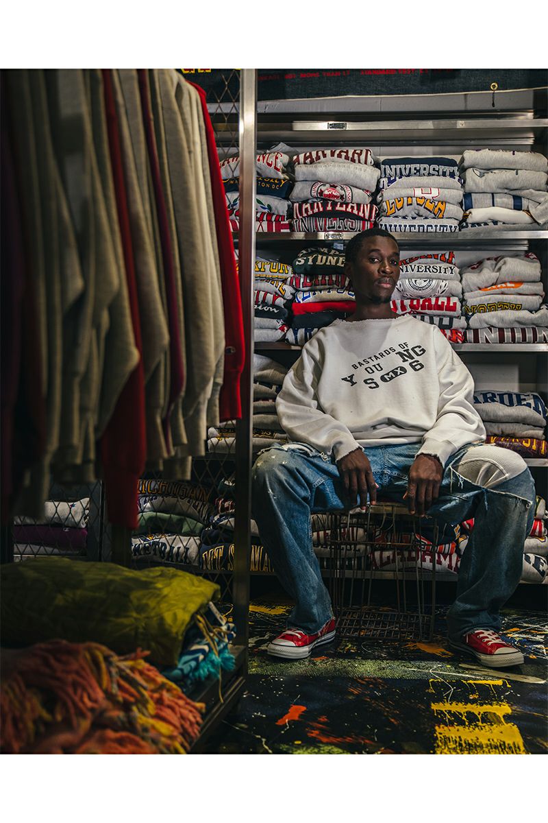 SAINT Mxxxxxx(セントマイケル)SM-HR8-0000-C38 / BJ_CREW NECK SWEAT / YOUNG / WHITE クルーネックスウェット -4