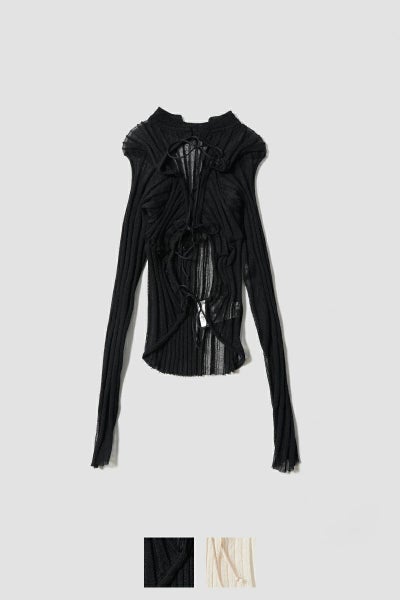 JANE SMITH(ジェーンスミス)16G SHEER WIDE RIB CARDIGAN シアーワイドリブカーディガン 25SKN-733L