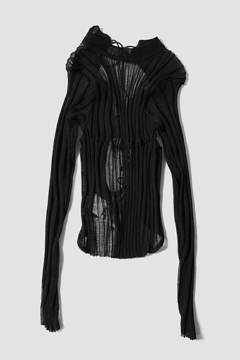 JANE SMITH(ジェーンスミス)16G SHEER WIDE RIB CARDIGAN シアーワイドリブカーディガン 25SKN-733L -15