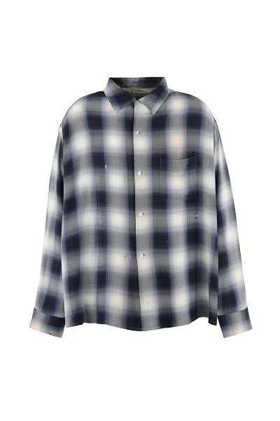 SAINT Mxxxxxx(セントマイケル)SM-HR8-0000-C29 / LM_CHECK SHIRT / CHECK / NVY チェックシャツ