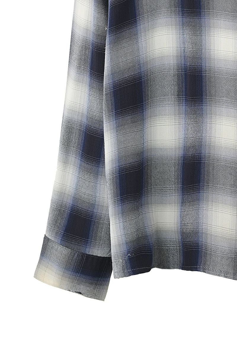 SAINT Mxxxxxx(セントマイケル)SM-HR8-0000-C29 / LM_CHECK SHIRT / CHECK / NVY チェックシャツ -3