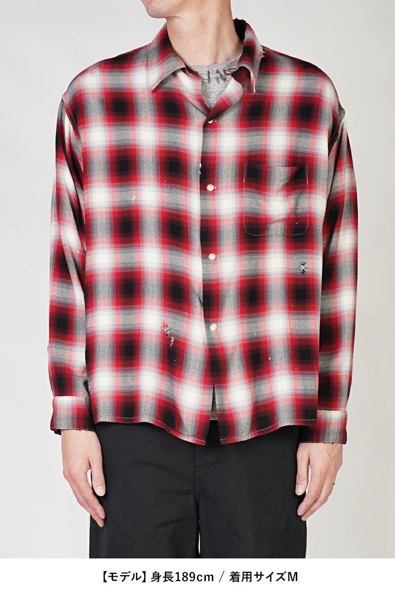 SAINT Mxxxxxx(セントマイケル)SM-HR8-0000-C30 / LM_CHECK SHIRT / CHECK / RED チェックシャツ