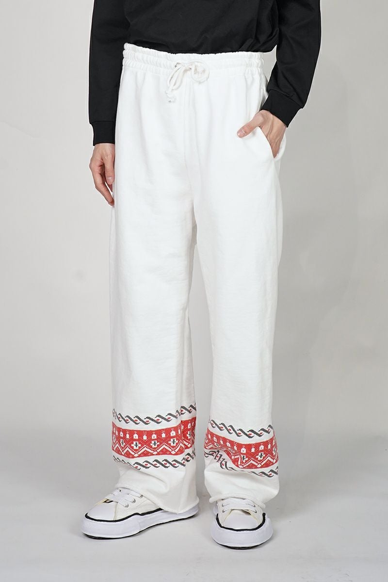 BOWWOW バウワウ リフレクタープリントスウェットパンツ L BOWWOW(バウワウ) | BOWWOW(バウワウ)CROSS PRINTED SWEATPANTS クロス