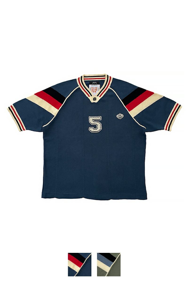 Knitting soccer ライスナインテン デザイナー RICE NINE TEN ライスナインテン KNITTED SOCCER SHIRT LIGHT BLUE 26SS 商品一覧,BRANDS,RICE NINE TEN
