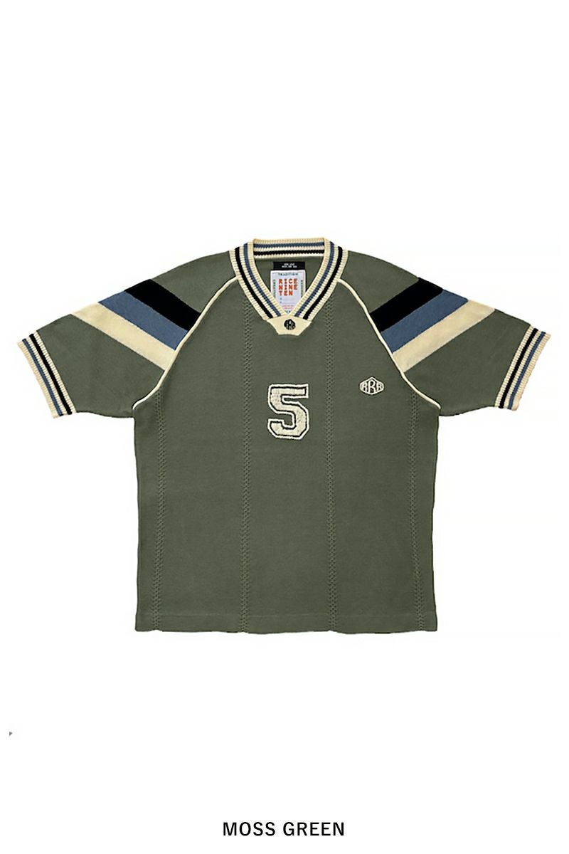 RICE NINE TEN(ライスナインテン)KNITTING GAME SHIRT ニッティングゲームシャツ KN-SSOC -19