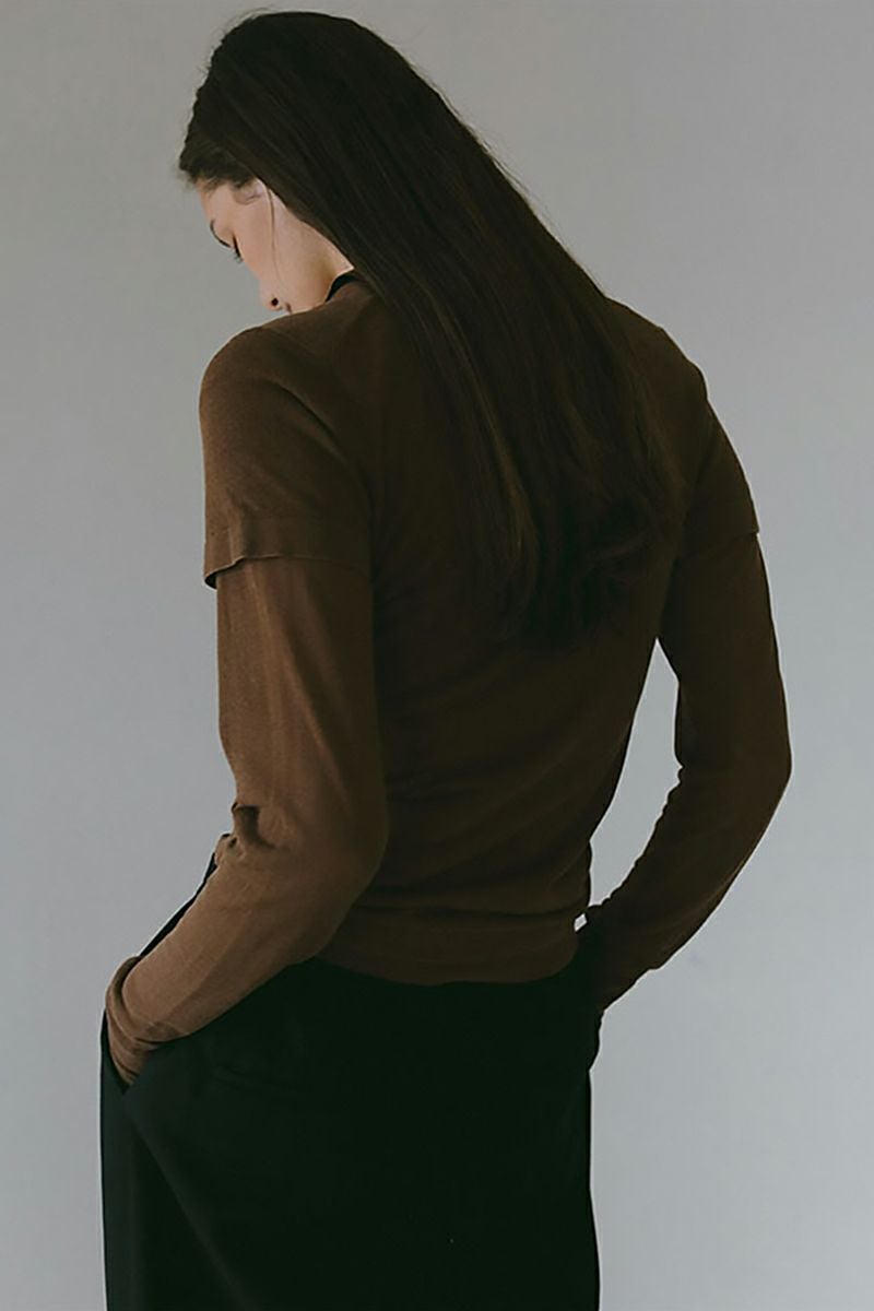 ETRE TOKYO(エトレトウキョウ)シアーポロニットプルオーバー 1225211058 -3