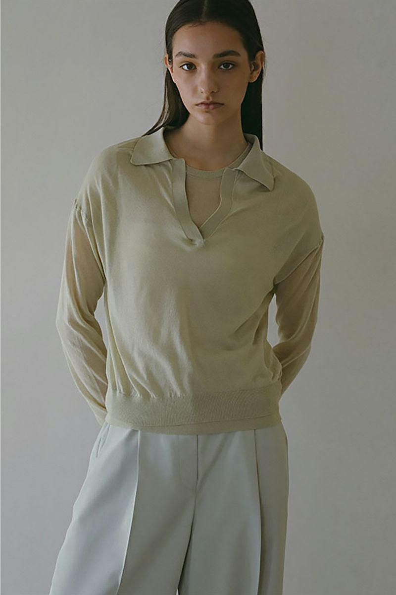 ETRE TOKYO(エトレトウキョウ)シアーポロニットプルオーバー 1225211058 -6