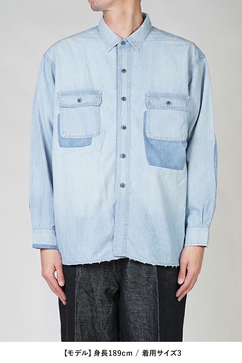 Porter Classic(ポータークラシック)SHAWSHANK CHAMBRAY WORK SHIRT CUSTOM ショーシャンクシャンブレーワークシャツカスタム PC-005-3230