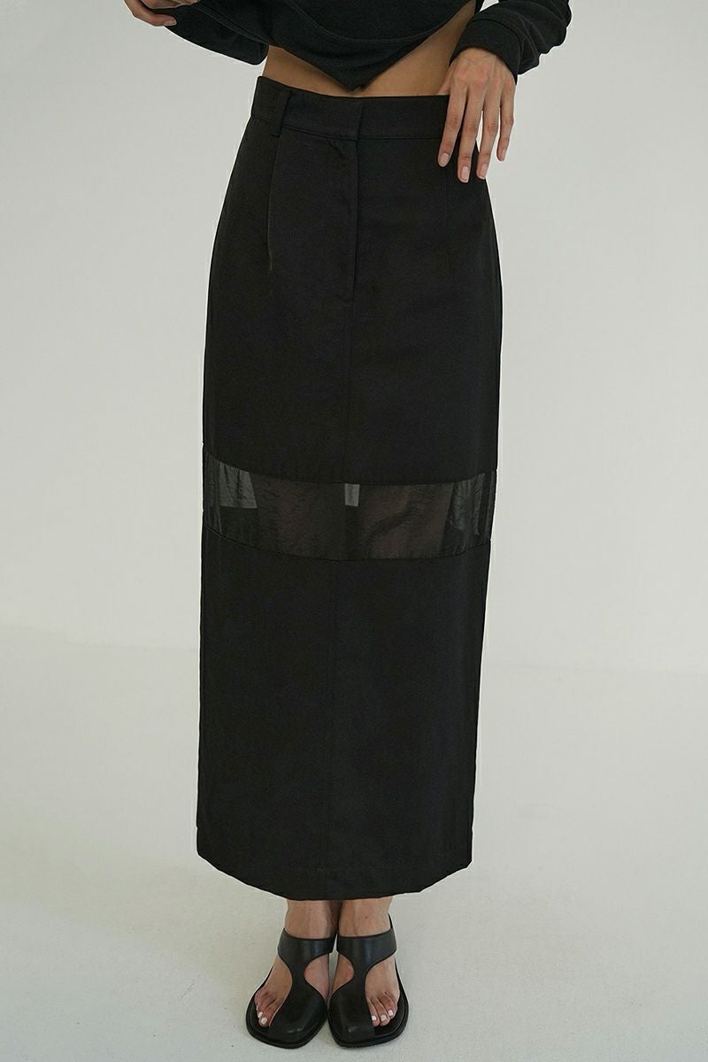 CLANE(クラネ) | CLANE(クラネ)SHEER SWITCHING STRAIGHT SKIRT シアー