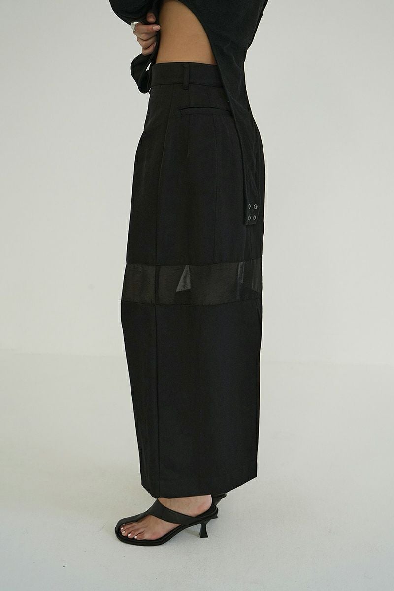 スカート CLANE SHEER SWITCHING STRAIGHT SKIRT セール】SHEER SWITCHING STRAIGHT SKIRT（スカート）｜CLANE（クラネ